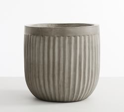 Open Box: Concrete Fluted Planters