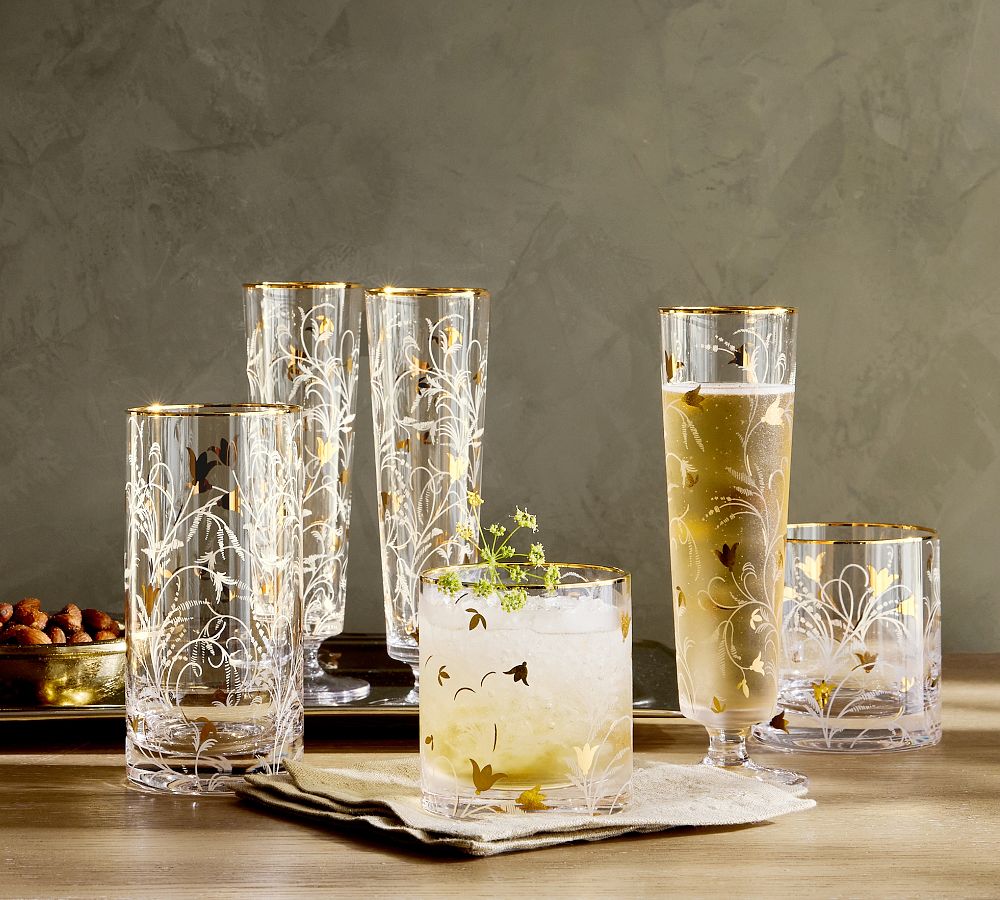 Gold Scatter Cocktail Glasses