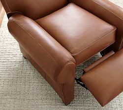 Manhattan Roll Arm Leather Recliner