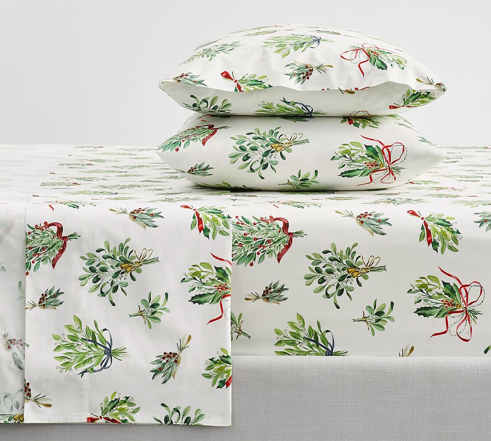 Mistletoe Organic Percale Sheet Set