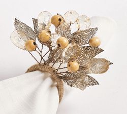 Rustic Leaf Napkin Rings - Set of 4