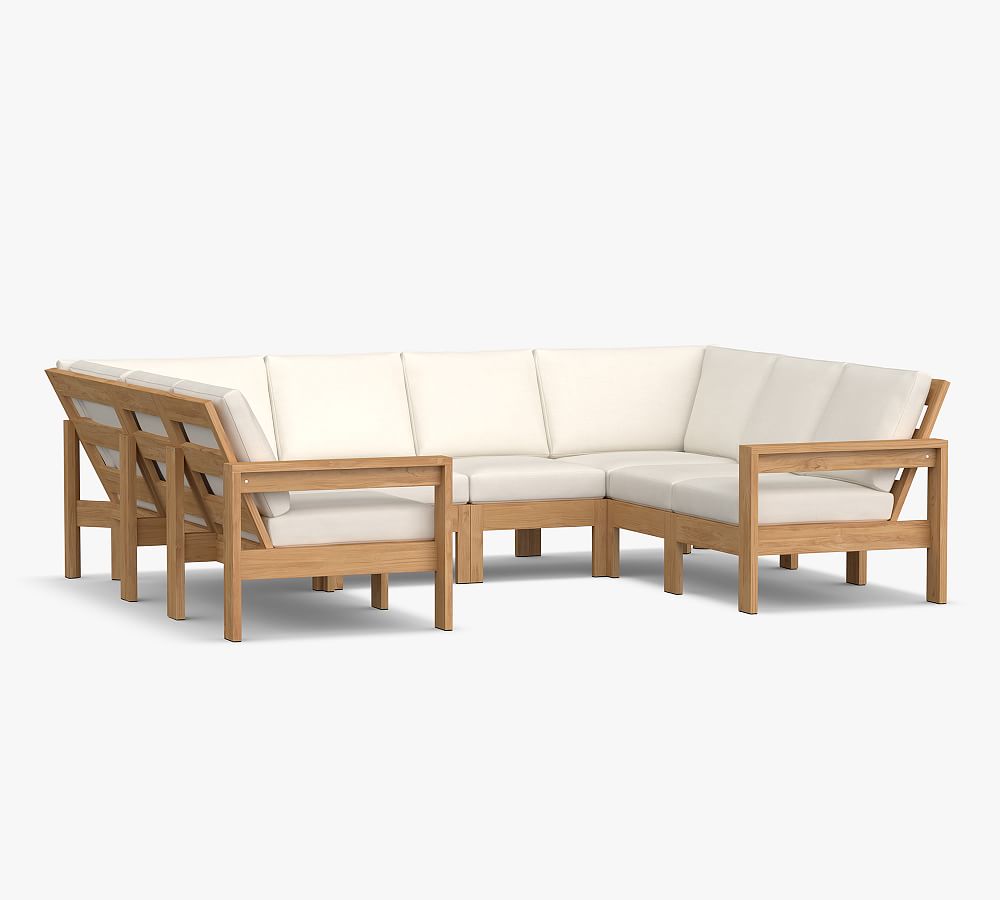 Malibu Teak 8-Piece U-Shaped Outdoor Sectional (115&quot;)