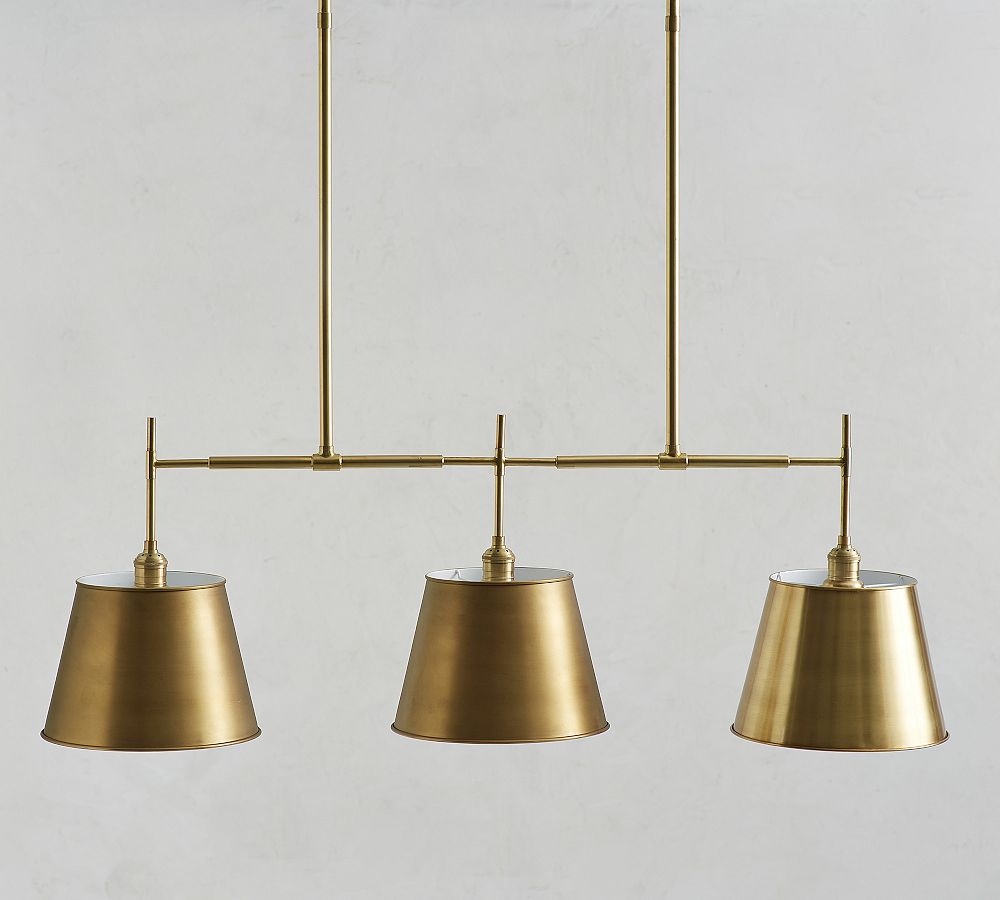 Tapered Metal Shade Linear Chandelier (43&quot;)
