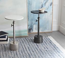 Melvin Round Marble Adjustable Accent Table (12&quot;)