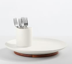 Mason Stoneware &amp; Wood Lazy Susan