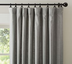 Custom Emery Linen Blackout Curtain - Flagstone