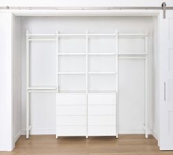 Essential&#160;Reach-In&#160;Closet by Hold Everything,&#160;8' Hanging System with&#160;4 Drawers&#8203;