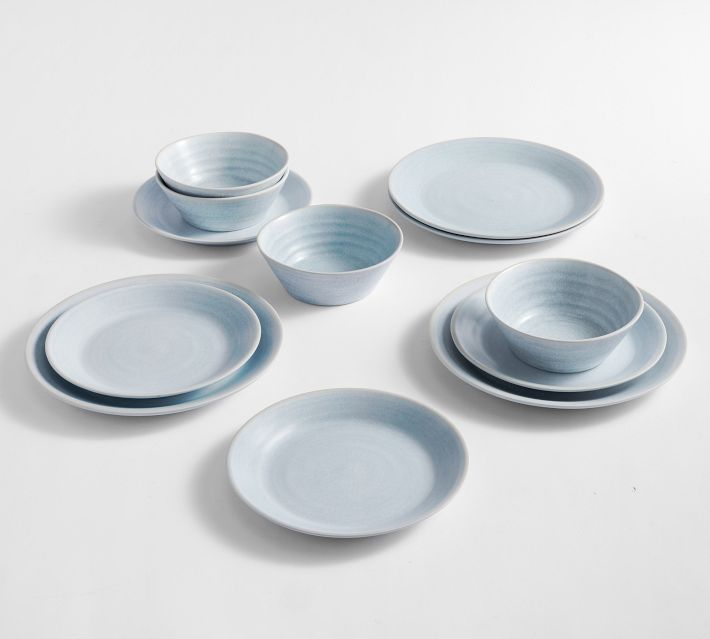 Larkin White Outdoor Melamine 12-Piece Dinnerware Set