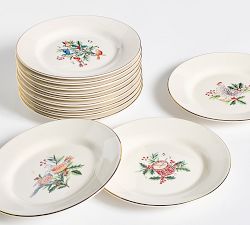 12 Days of Christmas Stoneware Appetizer Plates - Mixed Set of 12