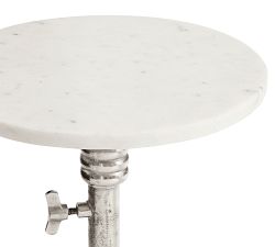Melvin Round Marble Adjustable Accent Table (12&quot;)