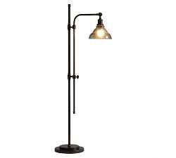 Articulating Vintage Glass Floor Lamp (61&quot;)