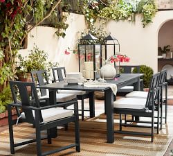 Indio Metal Extending Outdoor Dining Table + Chair Set