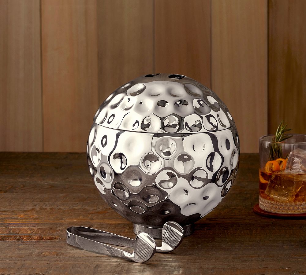 Figural Golf Ice Bucket &amp; Tongs