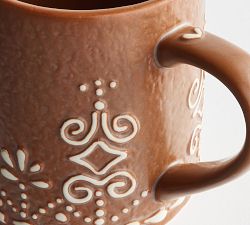 Gingerbread Stoneware Mugs - Set of 2