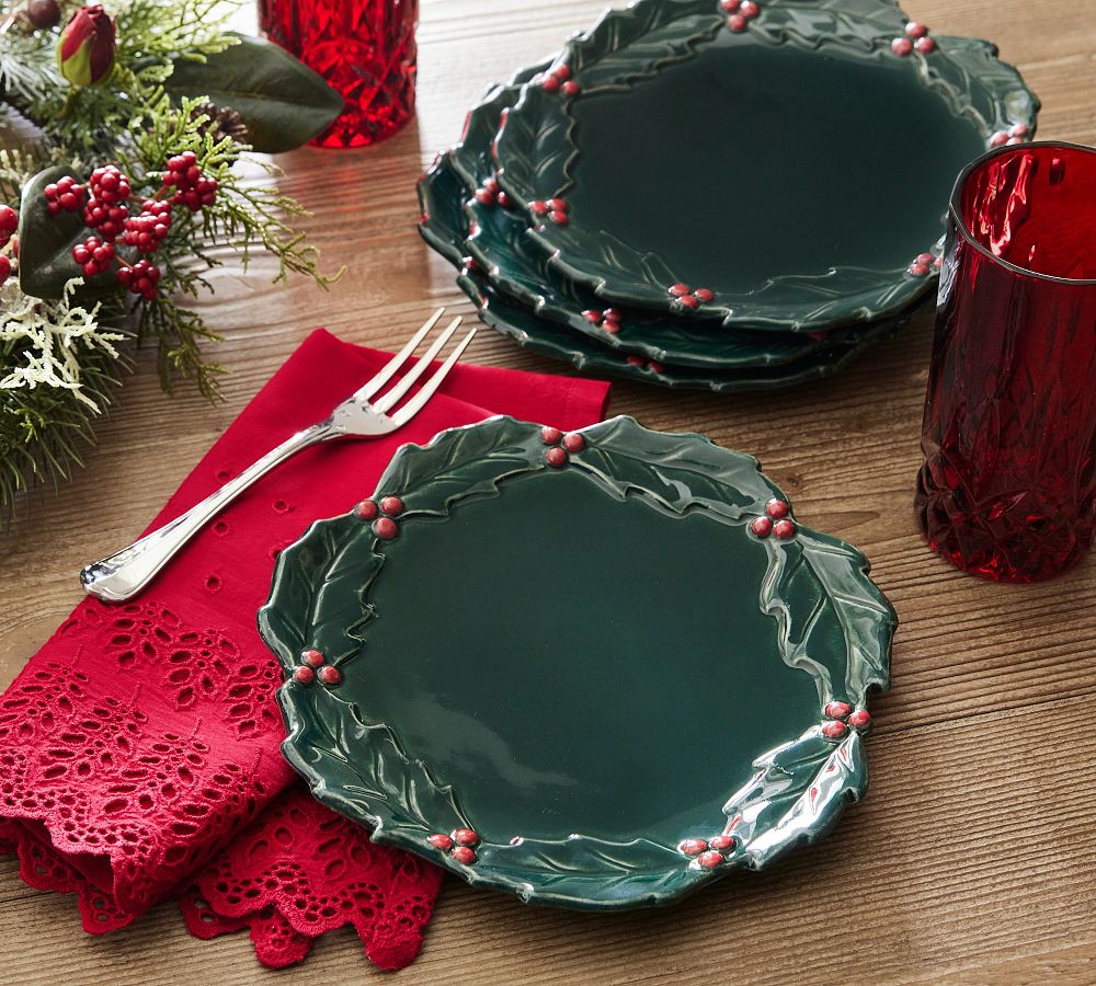 Holly Salad Plates - Set of 4