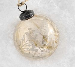 Silver Etched Ornament Box Set of 6