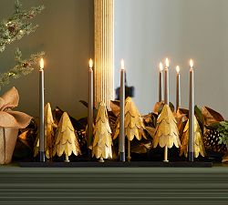 Antique Metal Tree Taper Candleholder Centerpiece