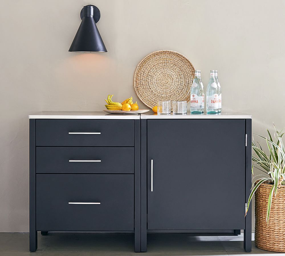 Malibu Metal Outdoor Kitchen 3-Drawer &amp; Single-Door Cabinet (28&quot;)