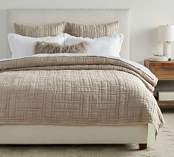 Belgian Flax Linen Handcrafted Basketweave Quilt