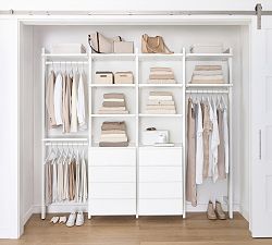 Essential&#160;Reach-In&#160;Closet by Hold Everything,&#160;8' Hanging System with&#160;4 Drawers&#8203;