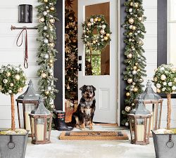 Faux Pine Ornament Wreath &amp; Garland