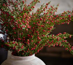 Faux Red Berries Cedar Pine Spray - 35&quot;