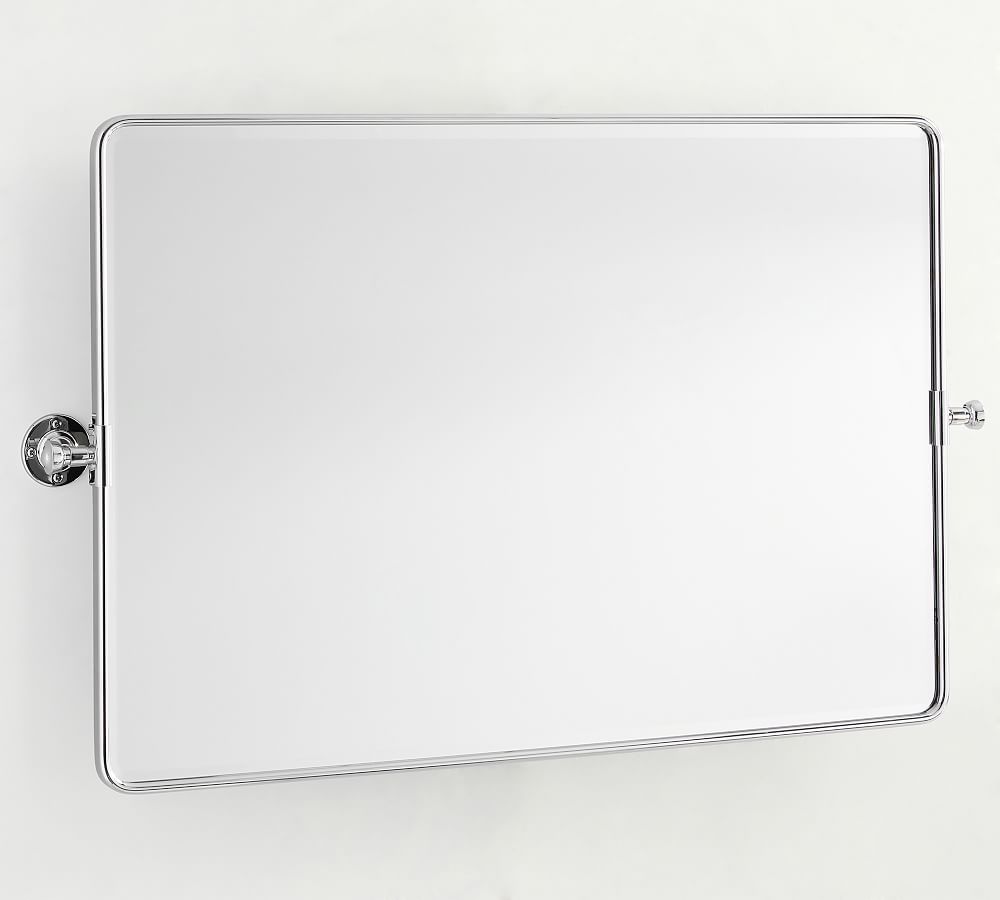 Vintage Double Wide Rounded Rectangular Pivot Mirror