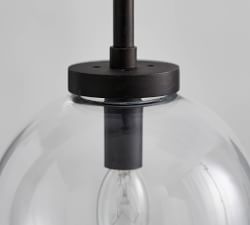 Claremont Glass Globe USB Table Lamp (25&quot;)