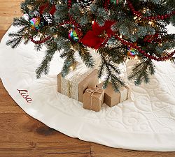 Scroll Quilted Velvet Tree Skirt