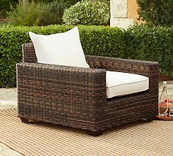 Torrey Wicker Square Arm Outdoor Lounge Chair