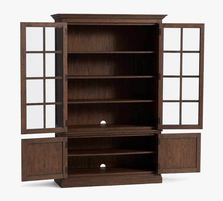 Pottery barn bookcase glass doors hotsell