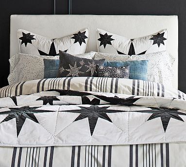 Raleigh Square Upholstered Tall Headboard 53 h Without Nailheads King Performance Boucle Pebble Pottery Barn
