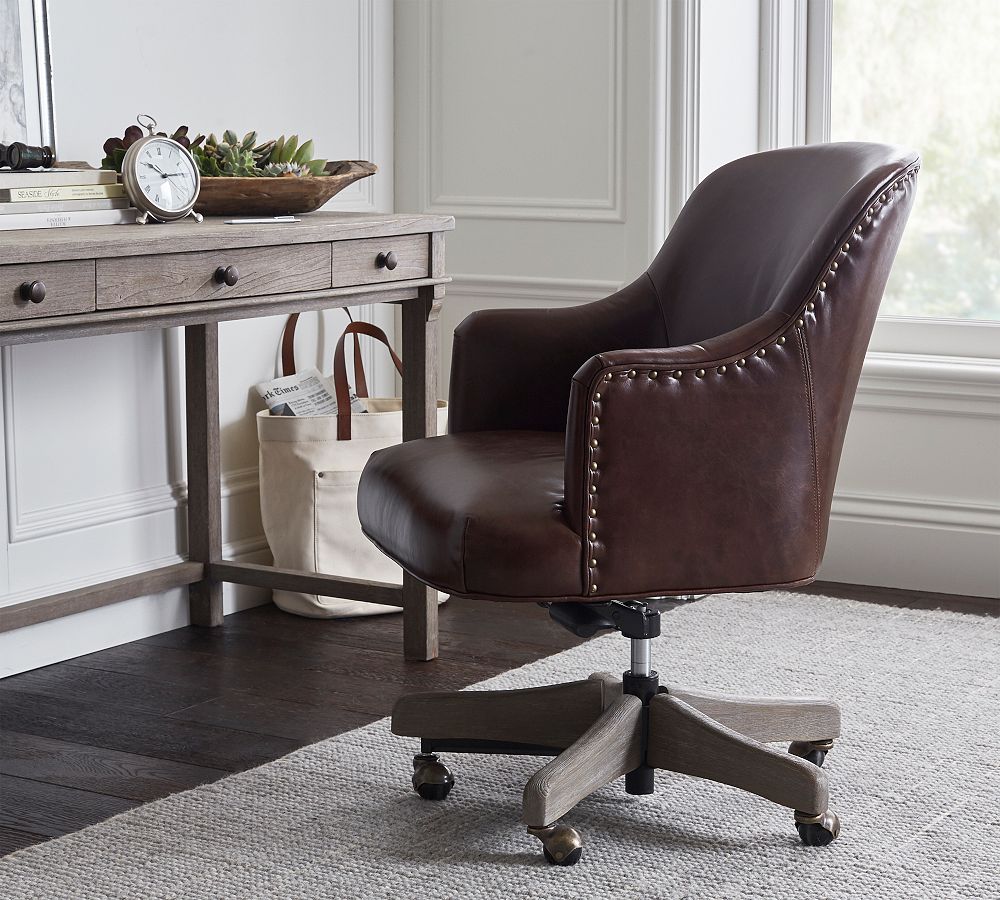 Reeves Leather Swivel Desk Chair