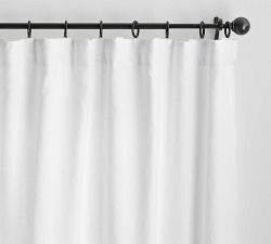 Custom Belgian Flax Linen Curtain - White