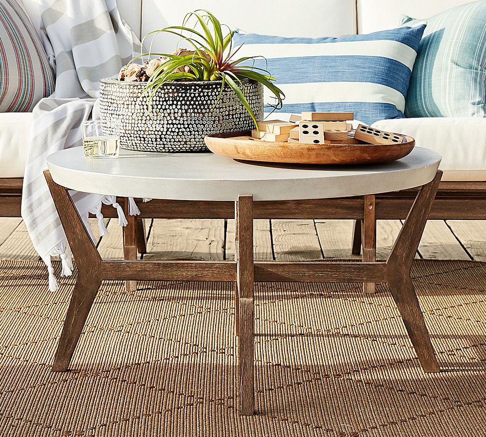 Raylan Concrete Outdoor Coffee Table