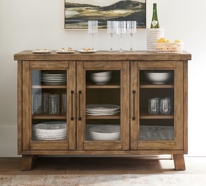 Rustic wood buffet sales