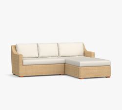 Hampton All-Weather Wicker 2-Piece Loveseat Chaise Sectional