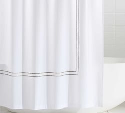 Pearl Embroidered Organic Shower Curtain