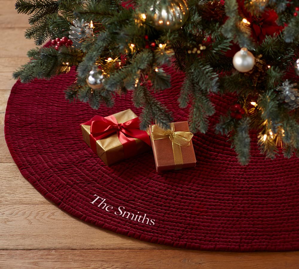 Channel Quilted Velvet Tree Skirt