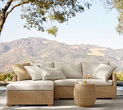 Hampton All-Weather Wicker 2-Piece Loveseat Chaise Sectional