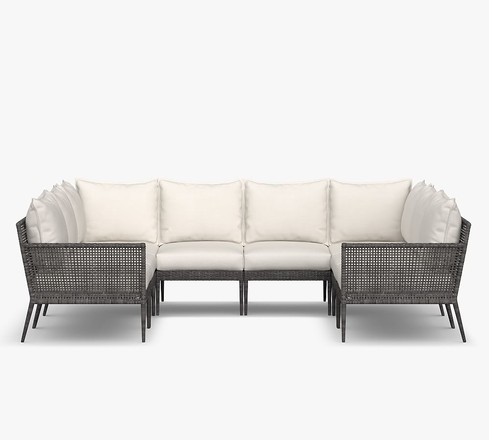 Cammeray Wicker U-Shaped 8-Piece Patio Outdoor Sectional (112&quot;)