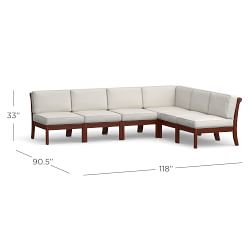 Chatham Mahogany 6-Piece Armless Sectional