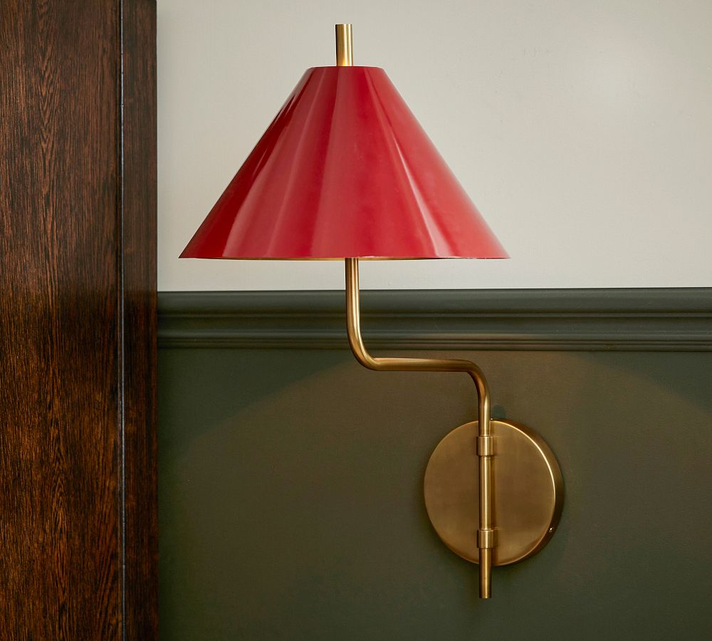 Monroe Red Enamel Shade, Set of 2 (12&quot;)