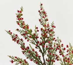 Faux Red Berries Cedar Pine Spray - 35&quot;