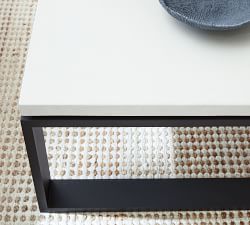 Malibu Metal &amp; Concrete Rectangular Outdoor Coffee Table (40&quot;)