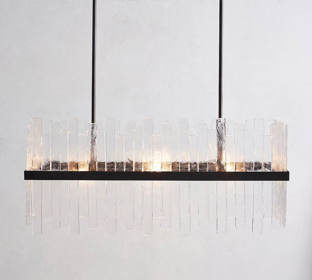 Sander Staggered Glass Rectangular Chandelier (13&quot;)