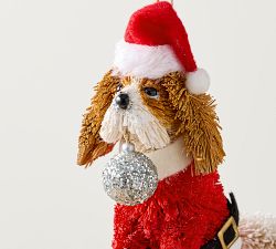 Bottlebrush Santa Dog Ornament