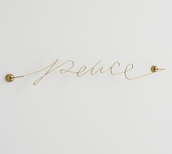 Brass Script Wall Art - Peace