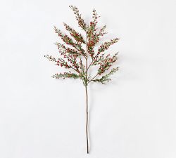 Faux Red Berries Cedar Pine Spray - 35&quot;
