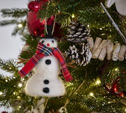 Felt Snowman With Scarf Ornament